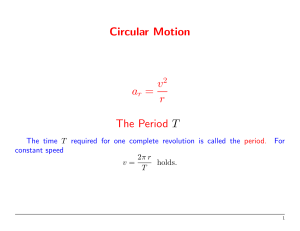 Circular Motion vr The Period T - FSU