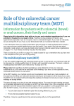 Role of the colorectal cancer multidisciplinary team MDT