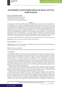 DIVERSIFICATION PRINCIPLES OF REAL ESTATE PORTFOLIOS