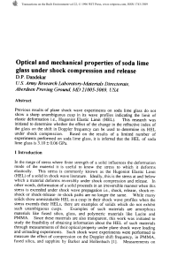 Optical and mechanical properties of soda lime glass