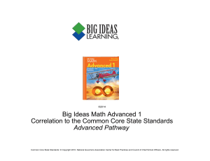 Big Ideas Math Advanced 1 Correlation to the Common Core State