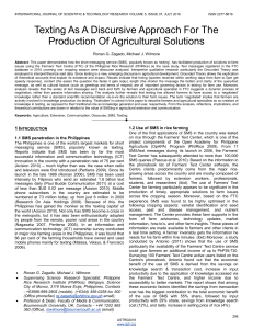 Texting As A Discursive Approach For The Production Of Agricultural