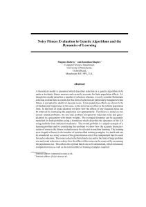 Noisy Fitness Evaluation in Genetic Algorithms and the Dynamics of