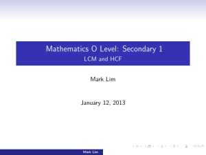 Mathematics O Level: Secondary 1