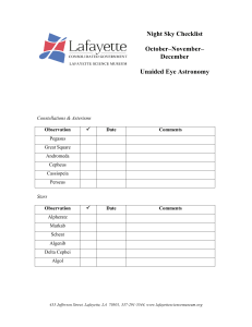 Night Sky Checklist October–November