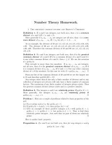 Number Theory Homework.