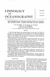 measurements of primary production in coastal sea water using a