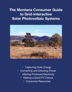 The Montana Consumer Guide to Grid-Interactive Solar Photovoltaic