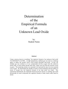 Determination of the Empirical Formula of an