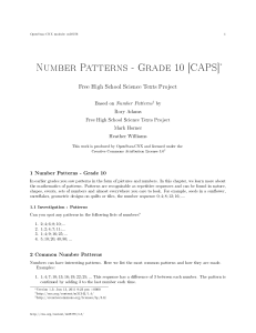 Number Patterns - Grade 10 [CAPS]