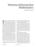 Patterns of Research in Mathematics, Volume 52, Number 1