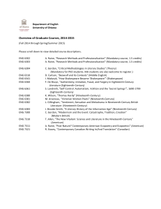 Overview of Graduate Courses, 2014-‐2015