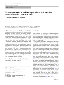 Physical weathering of building stones induced by freeze–thaw
