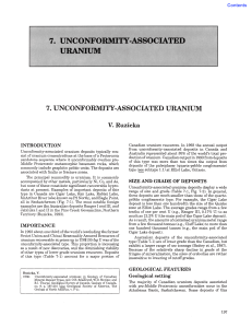 UNCONFORMITY-ASSOCIATED URANIUM