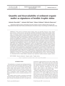 Quantity and bioavailability of sediment organic matter as signatures