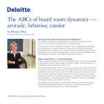 The ABCs of board room dynamics — attitude, behavior