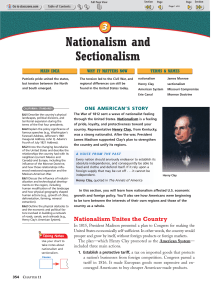 Nationalism and Sectionalism