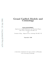 Grand Unified Models and Cosmology