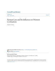 Roman Law and Its Influence on Western Civilization