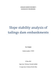 Slope stability analysis of tailings dam embankments