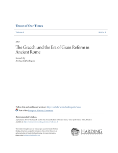 The Gracchi and the Era of Grain Reform in Ancient Rome