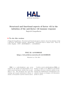 Structural and functional aspects of factor viii in the initiation of the