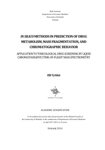 In silico methods in prediction of drug metabolism, mass