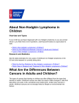 About Non-Hodgkin Lymphoma in Children What Are the