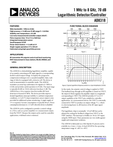 AD8318 1 MHz to 8 GHz, 70 dB Logarithmic Detector/Controller