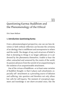 Questioning Karma: Buddhism and the Phenomenology of the