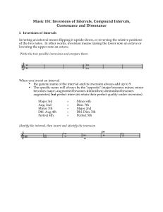 Music 181: Inversions of Intervals, Compound Intervals