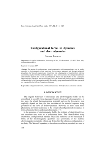 Configurational forces in dynamics and electrodynamics