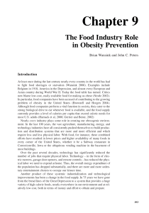Chapter 9 The Food Industry Role in Obesity Prevention