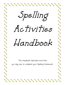 Spelling Activity Handbook