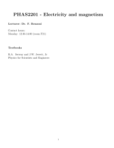 PHAS2201 - Electricity and magnetism