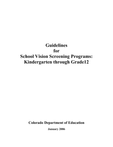 Guidelines for School Vision Screening Programs