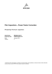 Film capacitors - Power Factor Correction