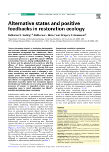 Alternative states and positive feedbacks in restoration ecology