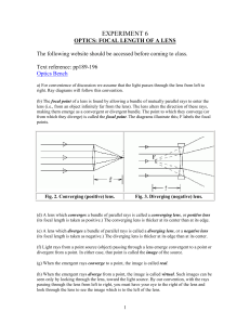 Experiment #6 Optics