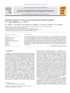 Magnetic properties of quasi-one-dimensional antiferromagnets (Y1