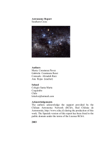 Astronomy Report Southern Cross Authors Maria Constanza Pavez