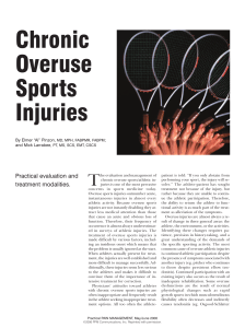 Chronic Overuse Sports Injuries - University Physicians` Association
