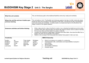 BUDDHISM Key Stage 2 Unit 3: The Sangha