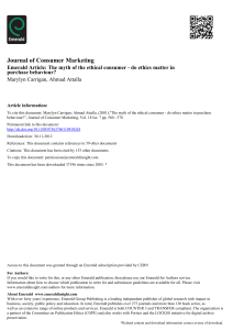 Journal of Consumer Marketing - Department of Economics and