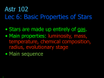 Astr 102 Lec 6: Basic Properties of Stars