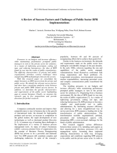 A Review of Success Factors and Challenges of Public Sector BPR