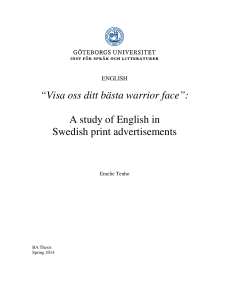 “Visa oss ditt bästa warrior face”: A study of English in