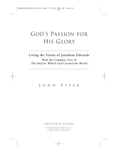 God`s Passion for His Glory