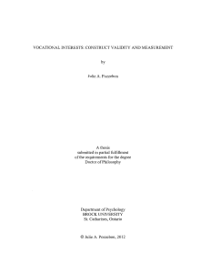 VOCATIONAL INTERESTS: CONSTRUCT VALIDITY AND