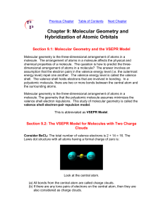 Molecular Geometry and Hybridization